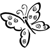 PSX - Tampon en bois Papillon 1