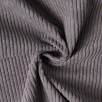 Tissu Velours d'ameublement côtelé Emy uni Gris anthracite