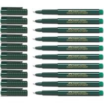 Lot de 10 stylos feutres extra-fins - FABER-CASTELL - Finepen 1511 - Pointe 0,4 mm - Vert