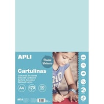 Apli 14236 - Carton de couleur bleu clair format A4 180gr. 210x297mm