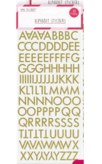 112 alphabets autocollants pailletés dorés