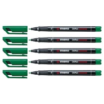 Lot de 5 marqueurs permanents - STABILO OHPen - Pointe fine 0,7 mm - Vert