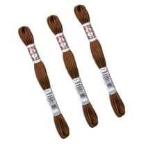 Lot de 3 échevettes 10m DMC Fil retors mat canevas tapisserie 100% coton marron 2433