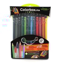 Colorbox Boîte De 12 Crayons Triangulaires De Couleur Et 12 Feutres Lavable Ulmann