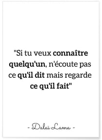 Poster Dalaï Lama 'Si tu veux connaître quelqu'un...' | A3 : 29,7x42cm