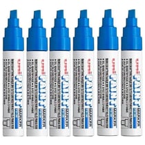 Lot de 6 marqueurs peinture à l'huile UNI-BALL PX30 - Pointe biseautée large 4 - 8,5 mm - Bleu Foncé
