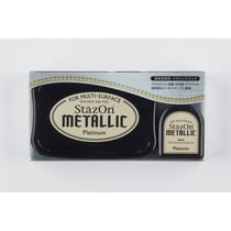 Encreur créatif StazOn Metallic Platinum - Tsukineko - Métallique - Opaque à base de solvant