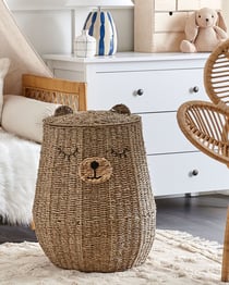 Panier Tressage Herbier Marin en Forme d'Ours Chambre Enfants Jouets et Rangement Linge et Vêtements
