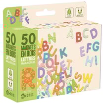 50 magnets en bois - Lettres Majuscules