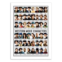 Affiche 50x70 cm - Western Movie Characters - Olivier Bourdereau
