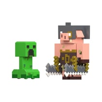 Minecraft Legends - Pack 2 figurines Creeper vs Piglin Bruiser 8 cm