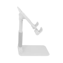 Support Bureau Universel Tige Réglable 20 cm / Angle Ajustable 0 à 140° - Blanc.