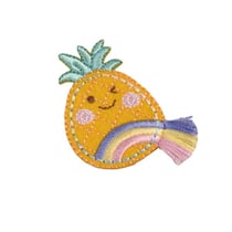 Ecusson thermocollant avec franges ananas 5cm x 3,5cm