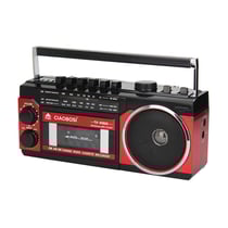 Avizar Radio 3 Bandes FM / AM / SW avec Lecteur Cassette et Bluetooth Poignet Solide Noir / Rouge
