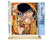 Peinture par Numéro Figured'Art - Tendre Baiser - Kit de Loisir Créatif DIY Numéro d'Art Complet - 40x50cm toile roulée + châssis en bois à monter