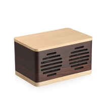 Enceinte Bluetooth Bois Puissante 12W Autonomie 3-6H Support Micro SD et AUX 3.5mm Beige YONIS