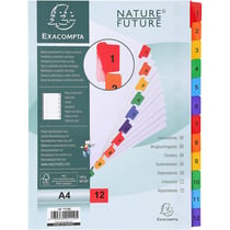 EXACOMPTA Intercalaires en carton 1-12, A4, 12 touches