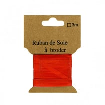 Ruban de soie à broder 4mm de 3 mètres Corail