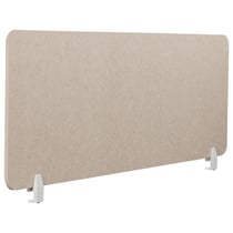 Séparateur de Bureau Beige en Polyester et Synthétique 160 x 50 cm avec Pinces Écran Cloison Acoustique et Visuel pour Open Space