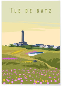 Affiche Île de Batz | A3 : 29,7x42cm