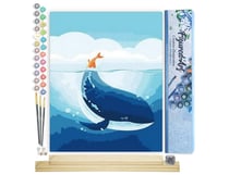 Peinture par Numéro Figured'Art - Baleine bleue - Kit de Loisir Créatif DIY Numéro d'Art Complet - 40x50cm toile roulée + châssis en bois à monter