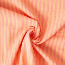 Tissu Double gaze de Coton Gipsy Rayé Sorbet sur fond Melon