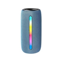 Enceinte Bluetooth LED 10W Son 360° Protection Mesh TWS FM Bleu YONIS