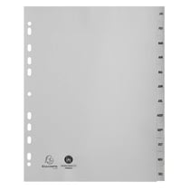 Intercalaires imprimés mensuels PP recyclé gris Janvier-Décembre 12 positions - A4 Maxi - Gris - x 10 - Exacompta