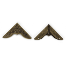 4 Coins en métal bronze décor 1