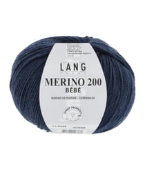 Pelote de laine à tricoter pour layette MERINO 200 BEBE - Lang Yarns 325 Bleu