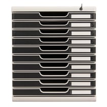 Module de classement Modulo Office 10 tiroirs fermables à clé - Noir - Exacompta