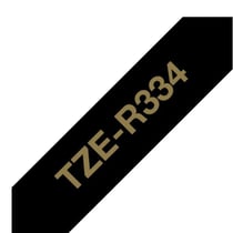 Ruban en tissu non adhésif brillant noir doré  12 mm P-Touch - Brother