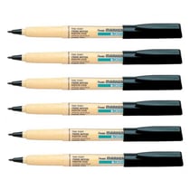 Lot de 6 marqueurs textiles permanents pointe conique fine 0,7 mm - PENTEL - Noir