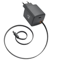 Nedis Chargeur USB-C 65W avec Câble USB-C Rétractable Charge Rapide Noir