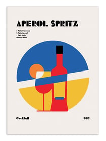 Affiche 30 x 40 cm - Aperol Spritz Cocktail Bauhaus - Retrodrome