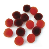 Pompons 15mm 60 pces, rouge assorti