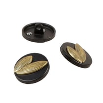 Lot de 3 boutons rond noir et or noir/or 17mm