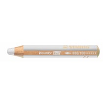 Lot de 5 crayons de couleur STABILO Woody 3 en 1 - Blanc titane - Extra large