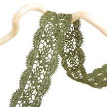 Bobine 13,7m guipure entre deux 50mm Vert