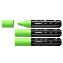 Lot de 3 marqueurs pointe large biseautée - STABILO - Vert clair - FREE acrylic T800C