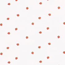 Tissu Coton imprimé Fraises Stra sur fond Blanc