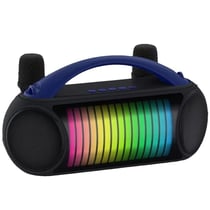 Enceinte Bluetooth Portable Sans Fil Extérieure Avec Lumières RGB Et Mics Bleu YONIS