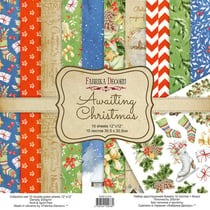 10 papiers scrapbooking 30 x 30 cm FABRIKA DECORU AWAITING CHRISTMAS