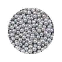 Fil de 65 perles rondes en verre nacré fabrication bijoux 12 mm GRIS