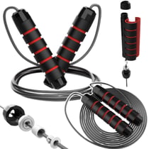 Corde à sauter d'exercice avec poignée en mousse, réglable, 3m