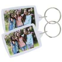 8 porte-clés transparents pour photos 3 x 4,5 cm