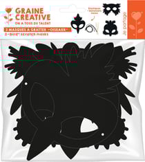 SACHET DE 3 MASQUES A GRATTER ANIMAUX 1