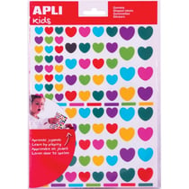 Gommettes coeurs enlevables couleurs peps assorties 6 feuilles