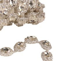 Galon pierres 15mm argent au mètre