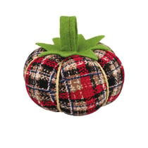 Tomate porte-épingles 8cm imprimé écossais